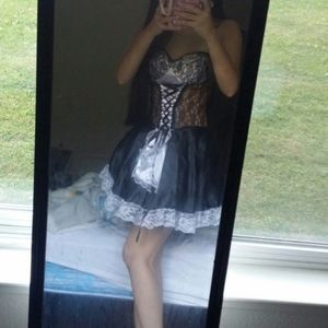 Sexy maid french small bustier Halloween costume